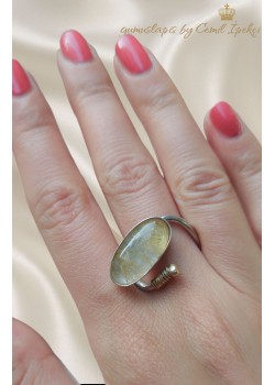 Rutil Kuvars Taşlı Gümüş Yüzük 