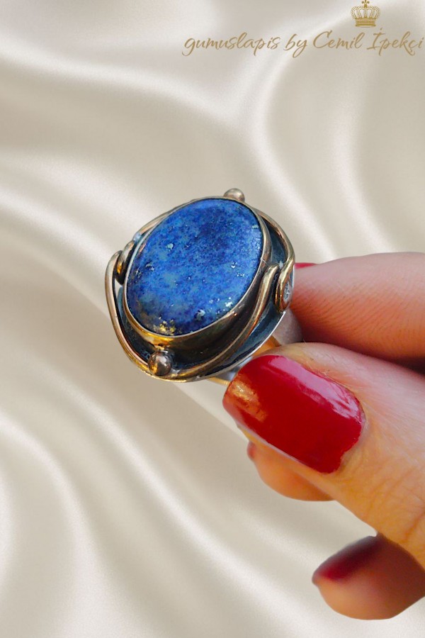 Lapis Taşlı Gümüş Yüzük 