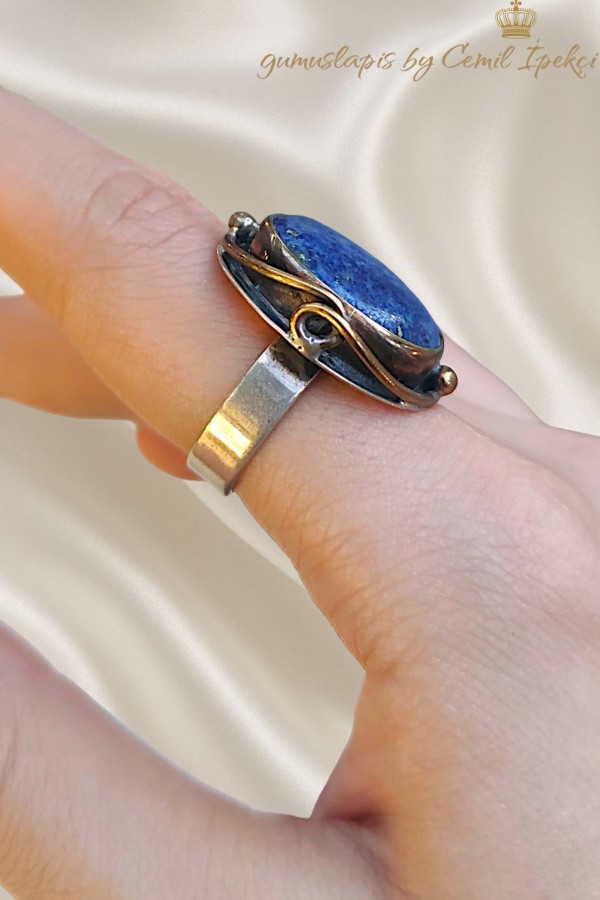 Lapis Taşlı Gümüş Yüzük 