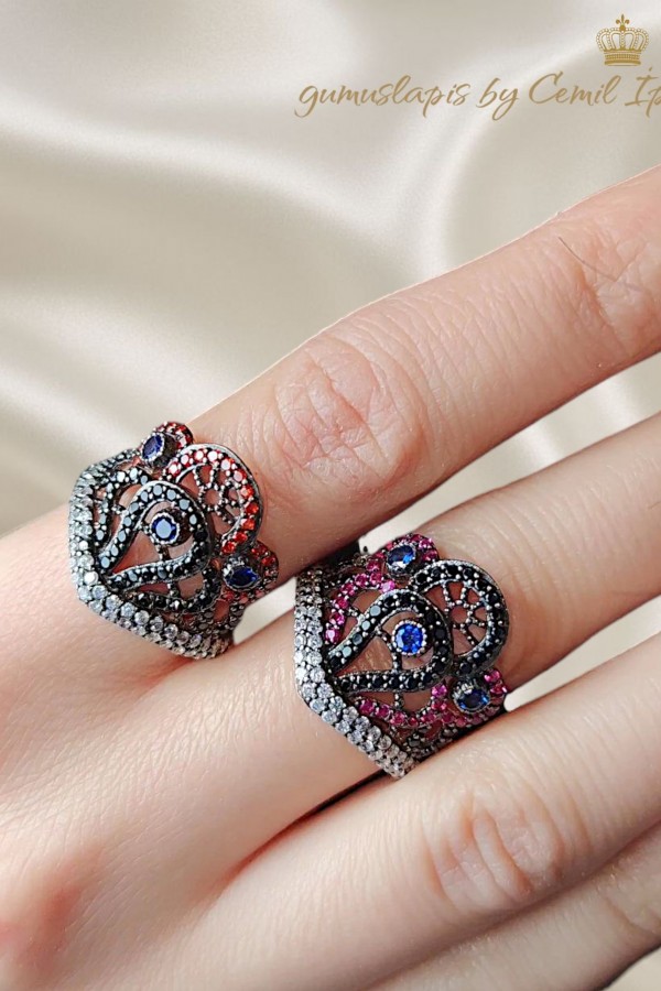 Taç Motif Gümüş Yüzük Serisi 