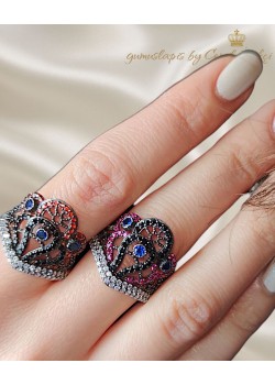 Taç Motif Gümüş Yüzük Serisi 