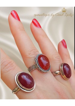 1 Numara Akik Taşlı Gümüş Yüzük 