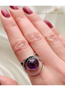 Ametist taşlı gümüş yüzük 