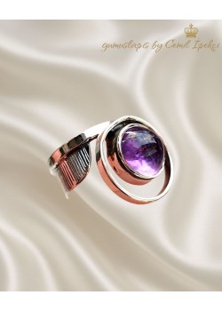 Ametist taşlı gümüş yüzük 