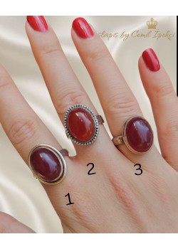 1 Numara Akik Taşlı Gümüş Yüzük 