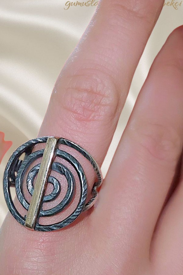 Sonsuzluk motif taşsız gümüş yüzük