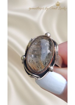 Rutil Kuvars Taşlı Gümüş Yüzük 