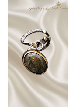 Labradorit Taşlı Gümüş Yüzük