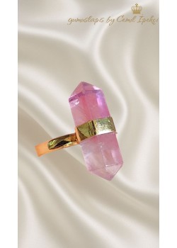 Kütle Ametist Taşlı Gümüş Yüzük 