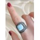 Larimar Taşlı Büyük Boy Gümüş Yüzük
