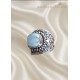 Larimar Taşlı Büyük Boy Gümüş Yüzük