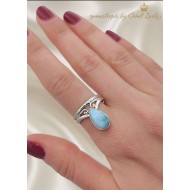 Larimar Taşlı Gümüş Yüzük