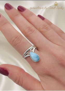 Larimar Taşlı Gümüş Yüzük