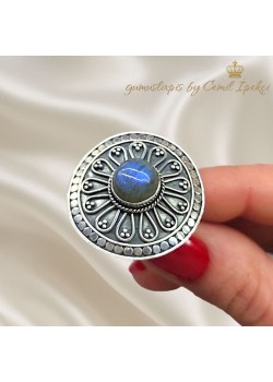 Labradorit Taşlı Gümüş Yüzük