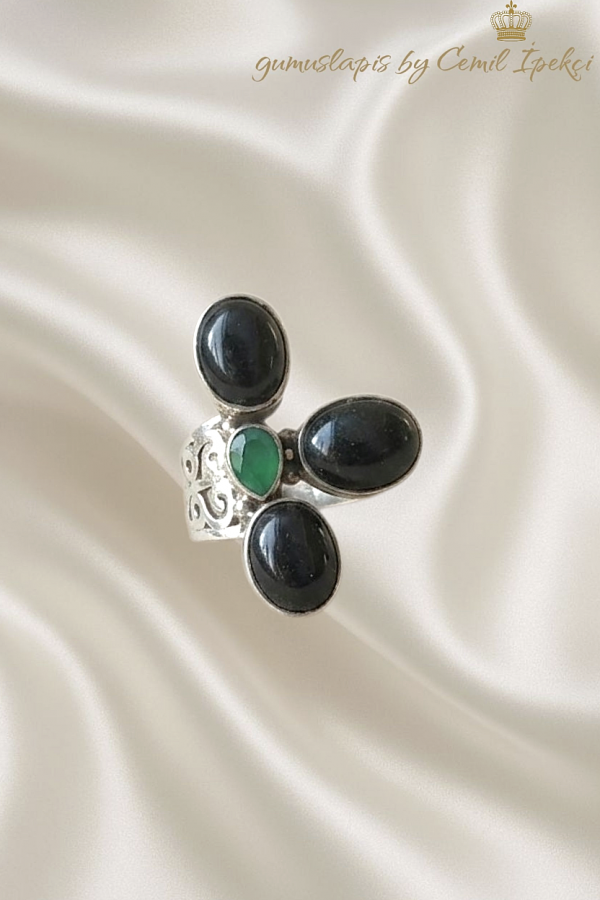 Akik, Ametist ve Labradorit Taşlı Gümüş Yüzük Serisi 