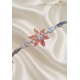 Lab Topaz Taşlı Çiçek Motif Gümüş Bileklik 