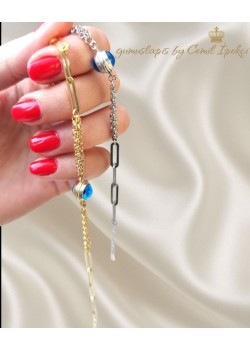 Camgöz Nazar Boncuklu Gümüş Bileklik