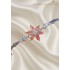 Lab Topaz Taşlı Çiçek Motif Gümüş Bileklik 