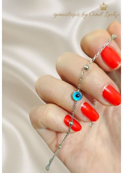 Camgöz Küçük Topçuklu Gümüş Bileklik 