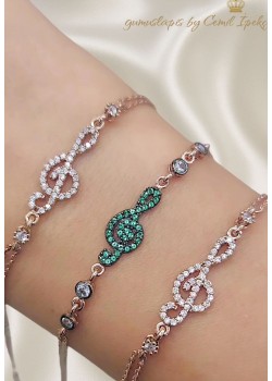 Nota Motif Gümüş Bileklik Serisi 