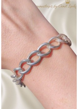 Taşsız Zincir Motif Gümüş Bileklik Serisi