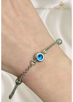 Camgöz Büyük Topçuklu Gümüş Bileklik 