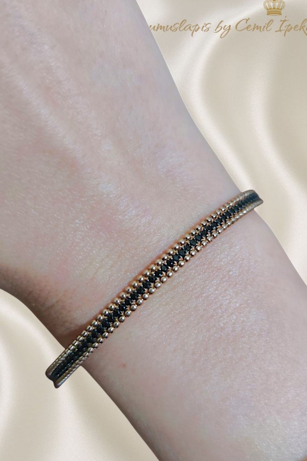 Onix Taşlı Gümüş Bilezik