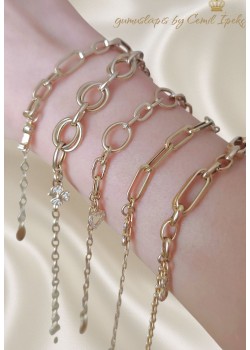 Hallow Model Desenli Taşsız Gümüş Bileklik Serisi