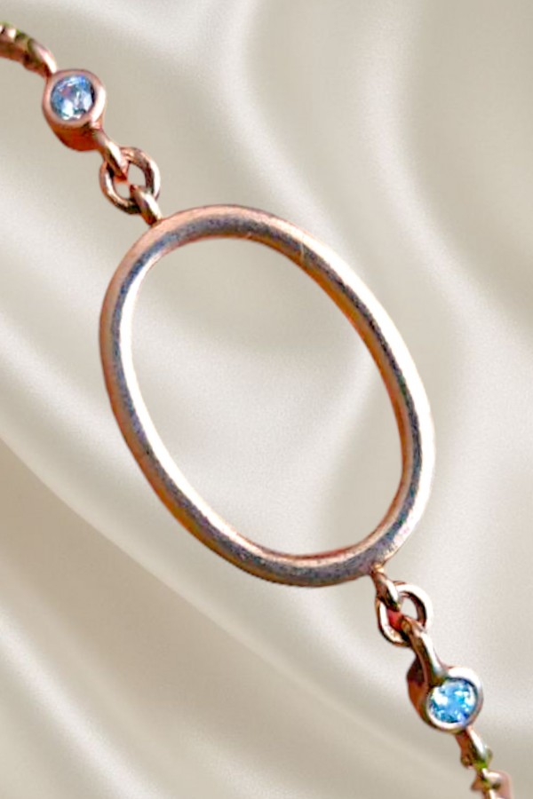 İçi Boş Taşlı Gümüş Bileklik