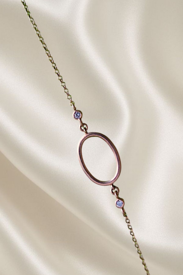 İçi Boş Taşlı Gümüş Bileklik