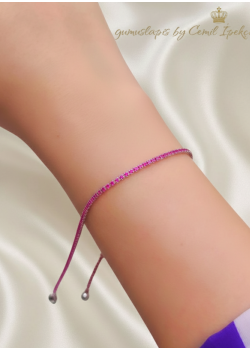 İnce Yakut Taşlı Gümüş Suyolu Bileklik