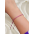 İnce Yakut Taşlı Gümüş Suyolu Bileklik