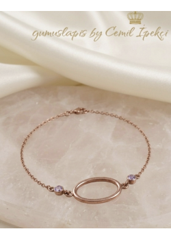 İçi Boş Taşlı Gümüş Bileklik