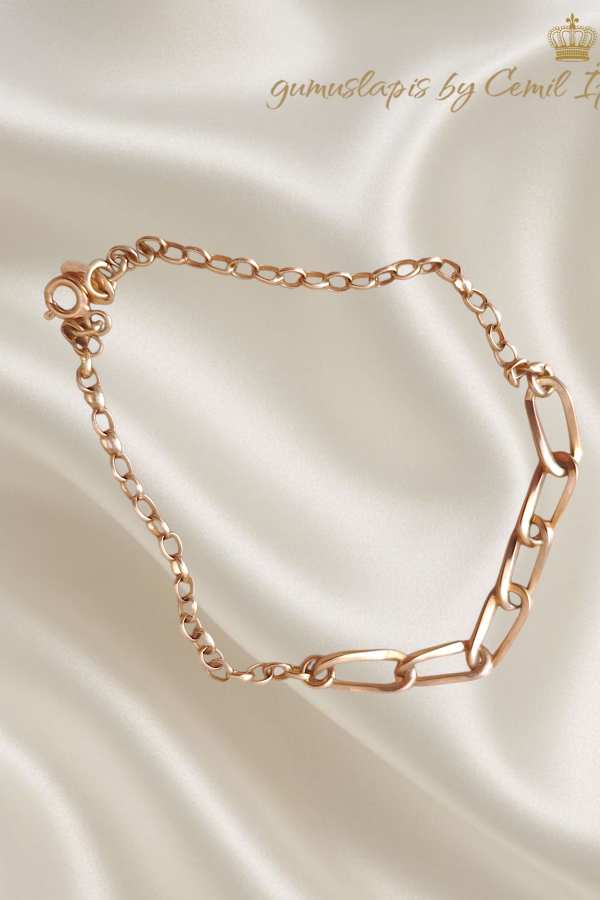 Hallow Model Taşsız Gümüş Bileklik Serisi (dalgalı dikdörtgen)