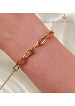 Hallow Model Taşsız Gümüş Bileklik Serisi (dalgalı dikdörtgen)