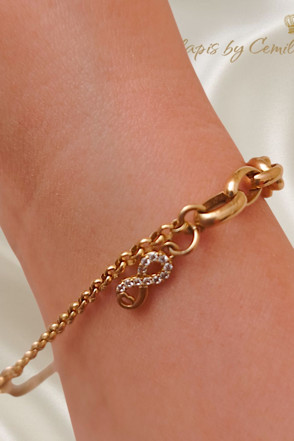  Hallow Model Kenarı Sallantılı Desenli Gümüş Bileklik Serisi (kalın sonsuzluk) 