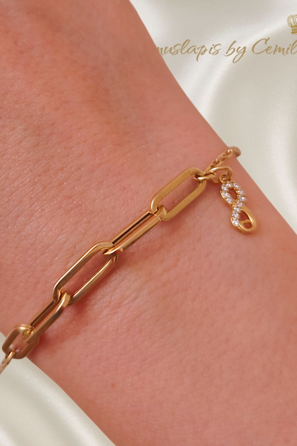  Hallow Model Kenarı Sallantılı Desenli Gümüş Bileklik Serisi (ince sonsuzluk) 