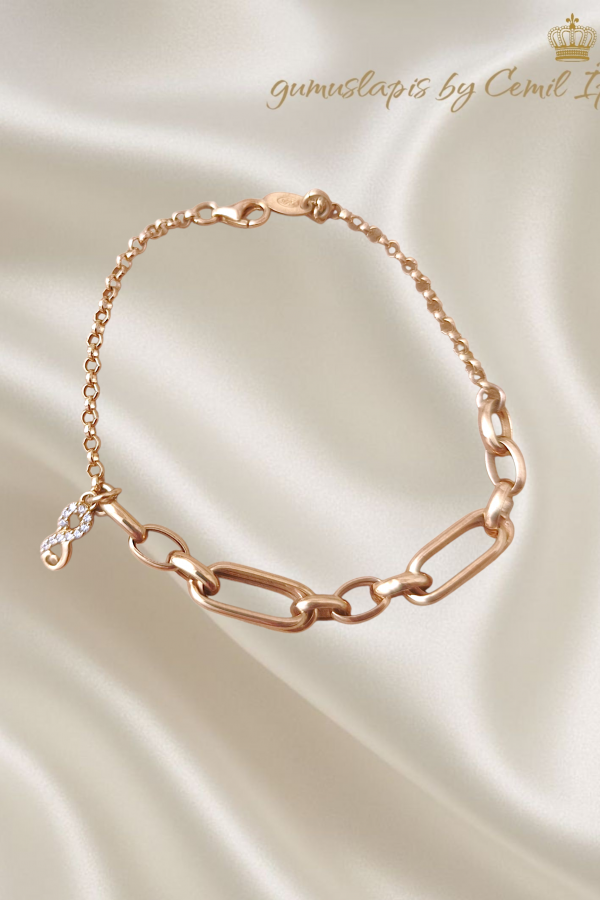  Hallow Model Kenarı Sallantılı Desenli Gümüş Bileklik Serisi (kalın sonsuzluk) 