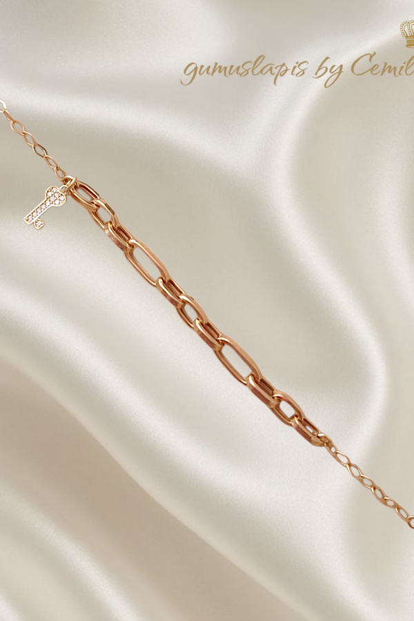  Hallow Model Kenarı Sallantılı Desenli Gümüş Bileklik Serisi (anahtar)