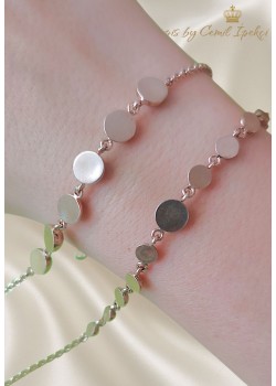 Arkası Düz Topcuk Motif Taşsız Gümüş Bileklik Serisi