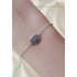 Lotus Motif Taşsız Gümüş Mini Bileklik 