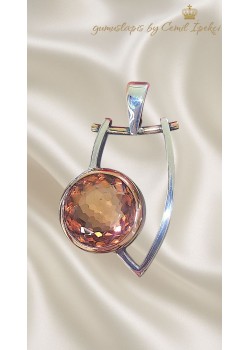 Bastnasite Taşlı Tasarım Gümüş Kolye Ucu 