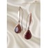 Mürdüm Topaz Taşlı Gümüş Tasarım Küpe Çifti