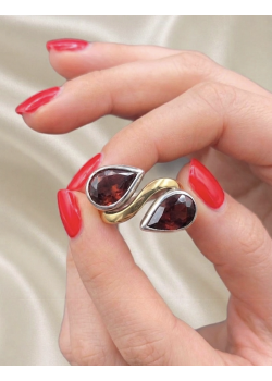 Mürdüm Topaz Taşlı Gümüş Tasarım Yüzük