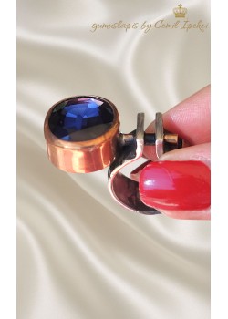 Safir Taşlı Gümüş Tasarım Yüzük 