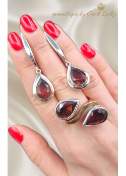 Mürdüm Topaz Taşlı Gümüş Tasarım Yüzük