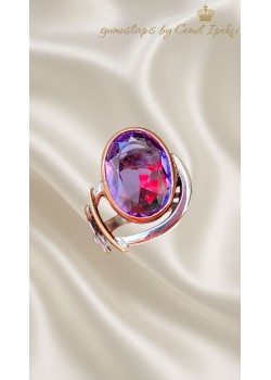 Ametist Taşlı Gümüş Tasarım Yüzük 