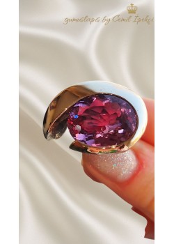 Ametist Taşlı Göz Motif Gümüş Tasarım Yüzük 