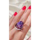 Ametist Taşlı Gümüş Tasarım Yüzük 