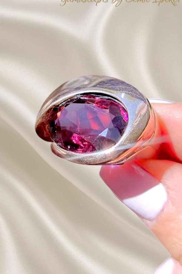 Alexanderite Taşlı Gümüş Tasarım Yüzük